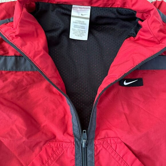 Nike Vintage Toddler Windbreaker Jacket 4T Red & Black - Picture 6 of 9